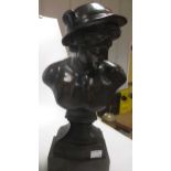 Pair "Grand Tour" bronze classical busts on stands. (2)
