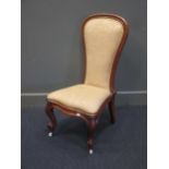 Victorian serpentine front seat parlour chair