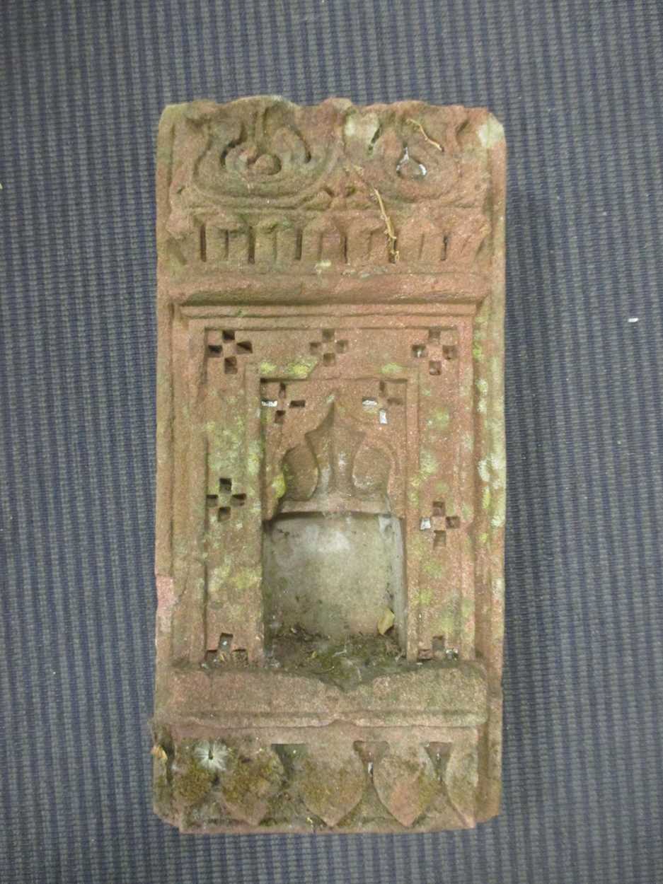 A Tibetan stone niche 39 x 18 x 8cm