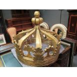 A large giltwood ornamental crown,