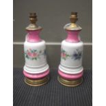 A pair of china table lamps