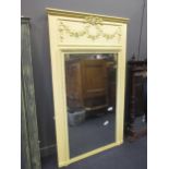 Painted frame wall mirror, 190 x 140cm