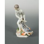 An 18th century Ludwigsburg figure of a fisherman, circa 1770,