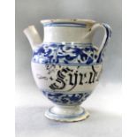 An 18th century Savona Syrup jar,