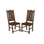 Six carved oak chairs in the 18th century style 107 x 46 x 43cm