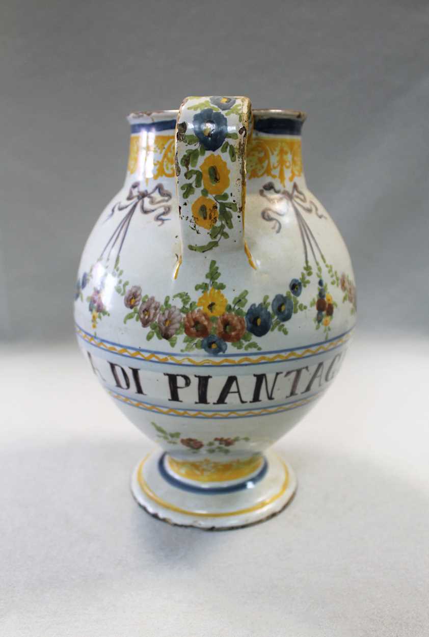 An 18th century Savona Syrup jar, - Bild 5 aus 5