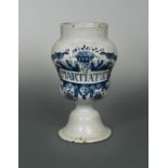 A Delft blue and white wet drug jar,