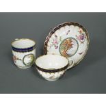 A Worcester 'Earl of Dalhousie' pattern trio, circa 1780,