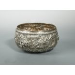 A Burmese (Myanmar), silver circular bowl, 'Thabeik', early 20th century,