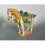 A Tang Dynasty style pottery standing horse,