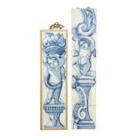 Two panels of Delft tiles,