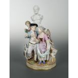 A Meissen figural group 'Love and a Rival',