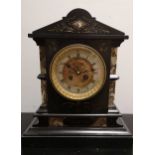 A Victorian marble mantel clock,