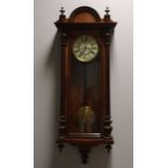 A Vienna type walnut wall clock,