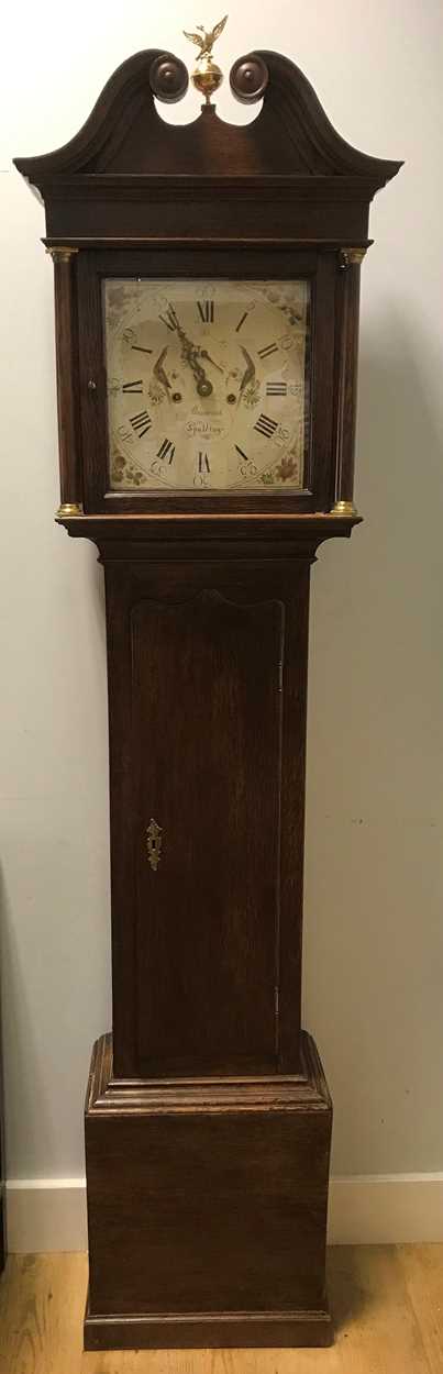 A George III oak longcase clock,