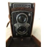 Rolleiflex twin lens reflex camera,