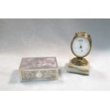 A French desk top thermometer and barometer,