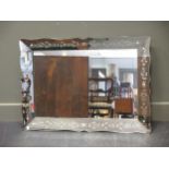 A 20th century Venetian rectangular wall mirror 98 x 71cm