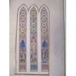 J F Branagan (British, 19th century) 'Study for a stained glass window', signed watercolour, 28.5