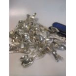 A large quantity of assorted silver flatware, 110.3ozt gross