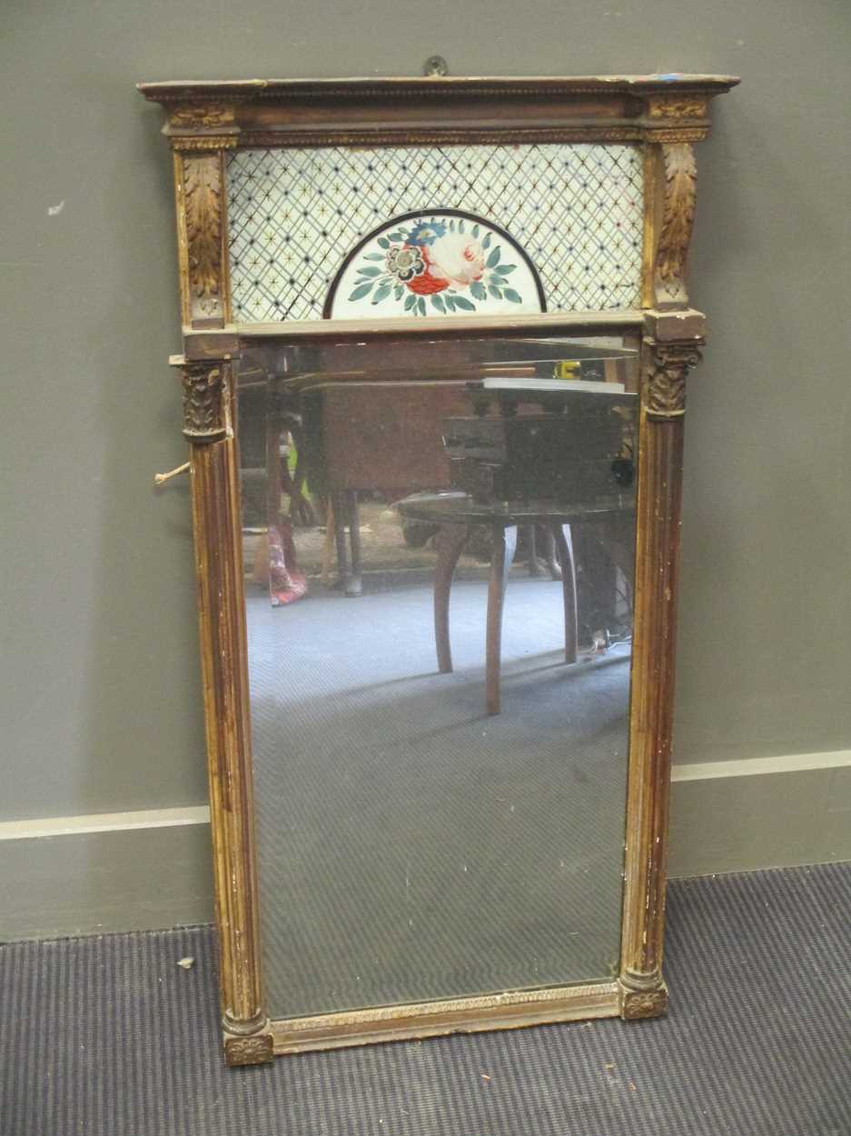 A 19th century giltwood overmantle mirror 93 x 51cm