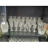 Waterford glassware, to include 10 wine glasses, 8 flutes, 8 white and 6 red wine glasses with