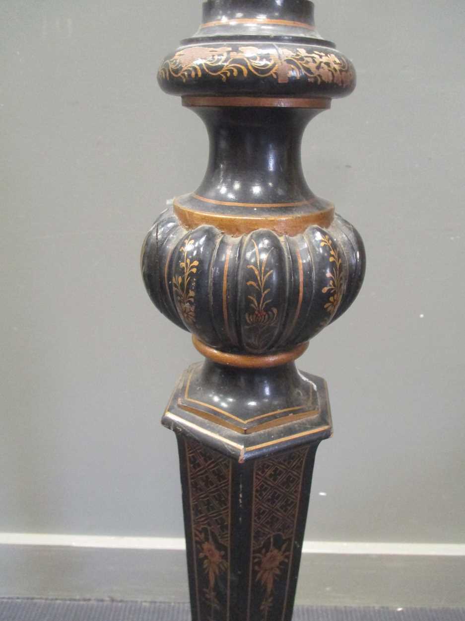 A black lacquered and gilt standard lamp - Image 6 of 6