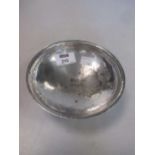 A white metal hammered bowl, tests as silver 7.8ozt