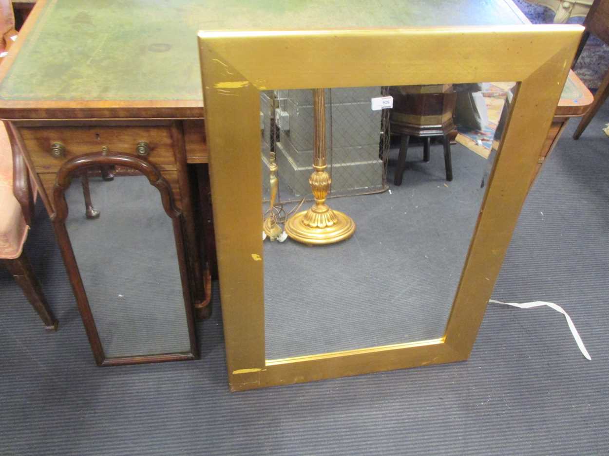 A gold painted standing lamp, two similar table lamp bases together with three mirrors (6) - Image 2 of 2