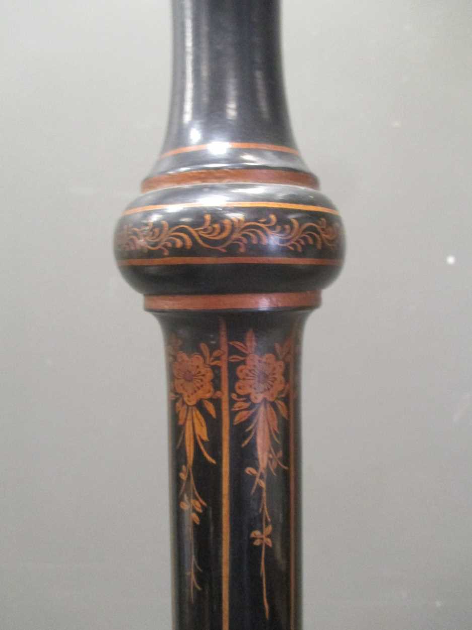 A black lacquered and gilt standard lamp - Image 5 of 6