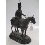 After John Rattenbury Skeaping, a modern reproduction bronze study of a mounted cavalry officer,