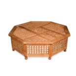 A Moorish pine octagonal low table, 20th century,