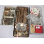 A coin collection, including a large quantity of old pennies and half pennies, half Crowns,