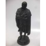 A 19th century bronzed spelter figure of Sir Walter Scott,