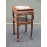 A Chinese hardwood jardinière table with mother-of-pearl inlay, 84 x 43 x 43cm