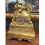 A 19th century French ormolu mantle clock with Chinese figural group 45cm high