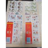 Modern UK postage stamps. Collection unused stamps, commemoratives and others, many in blocks, total