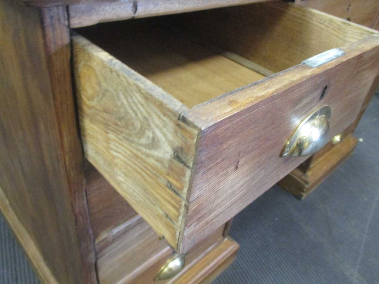 An ask and oak twin pedestal desk, early 20th century, 122cm wide - Image 2 of 5