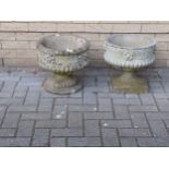 Two concrete garden urns (2)