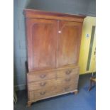 A 19th century mahogany linen press on bracket feet 193 x 115 x 59cm