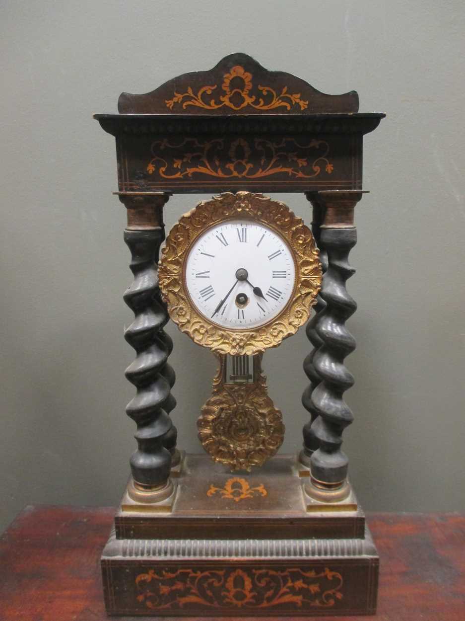 A French Empire walnut mantle clock 48"