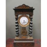 A French Empire walnut mantle clock 48"