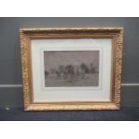British School (late19th/early 20th century) Cattle grazing indistintly signed charcoal 20 x 30cm