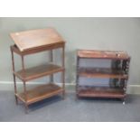 A Victorian 3 tier whatnot with carved pierced sides, and another (2)