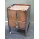 A George III mahogany night cupboard, with tray top