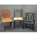 § A Sussex rush seated chair,