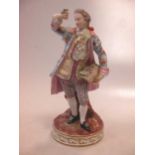 A 19th century Meissen figure of a gentleman,