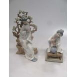 Two Lladro figures of a Japanese lady