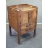 A George III mahogany bed side tray top night cupboard 82 x 54 x 47cm