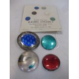 Three silver and enamel brooches by Rachel Gogerly, and another (4)